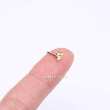Detail View 2 of Golden Triple Star Icon Nose Stud Ring