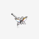 Butterfly Aurora Sparkle Nose Stud Ring
