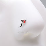 Detail View 1 of Bloody Hatchet Axe Horror Nose Stud Ring-Red