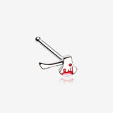 Bloody Hatchet Axe Horror Nose Stud Ring-Red