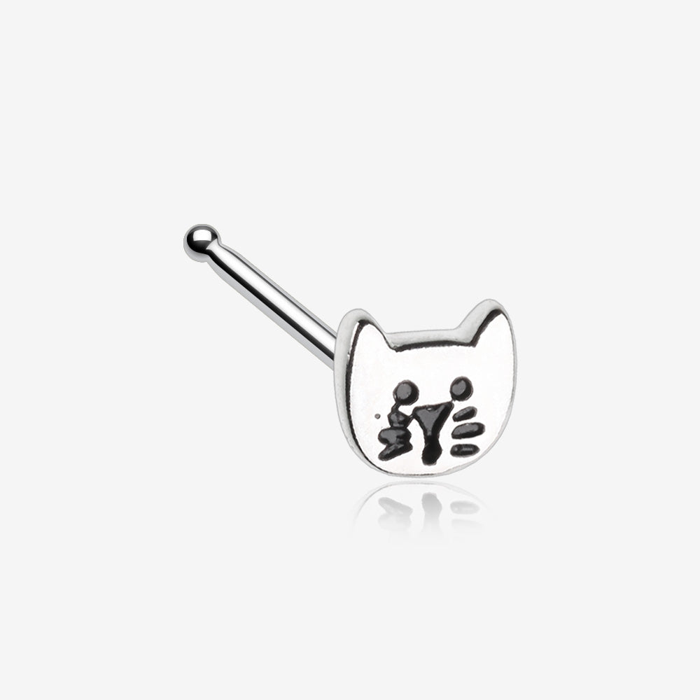 Adorable Kitty Cat Nose Stud Ring-Steel