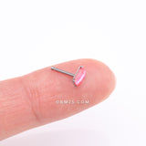 Detail View 2 of Sparkle Gem Cubic Nose Stud Ring-Pink