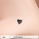 Detail View 2 of Colorline Steel Heart Nose Stud Ring-Black