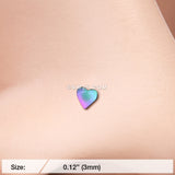 Detail View 2 of Colorline Steel Heart Nose Stud Ring-Rainbow