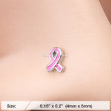 Detail View 2 of Breast Cancer Awareness Nose Stud Ring-Pink