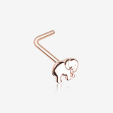Rose Gold Adorable Baby Elephant L-Shaped Nose Ring