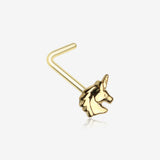 Golden Unicorn Stay Magical L-Shaped Nose Ring