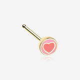Golden Adorable Valentine Heart Nose Stud Ring