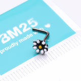 Detail View 2 of Blackline Dainty Adorable Daisy L-Shaped Nose Ring