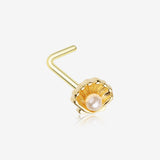 Golden Ariel's Shell Pearlescent L-Shaped Nose Ring