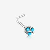 Trinity Turquoise L-Shaped Nose Ring