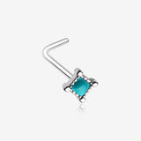 Vintage Turquoise Square L-Shaped Nose Ring