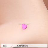 Detail View 2 of Vibrant Enamel Heart Nose Stud Ring-Pink