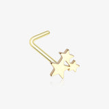 Golden Triple Star Icon L-Shaped Nose Ring