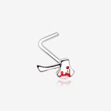 Bloody Hatchet Axe Horror L-Shaped Nose Ring-Red