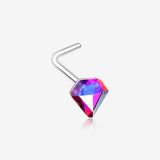 Aurora Diamond Icon Sparkle L-Shaped Nose Ring-Aurora Borealis