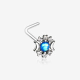 Celestial Opalescent Moon Goddess Sparkle L-Shaped Nose Ring
