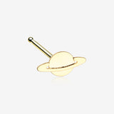 Golden Saturn Planet Nose Stud Ring-Gold