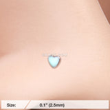 Detail View 2 of Glow in the Dark Heart Nose Stud Ring-Green
