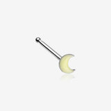 Glow in the Dark Crescent Moon Nose Stud Ring-Yellow