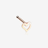 Rose Gold Dainty Heart Icon Nose Stud Ring