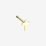 Golden Dainty Cross Icon Nose Stud Ring