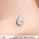 Detail View 2 of Bali Avice Teardrop Sparkle Nose Stud Ring-Clear Gem