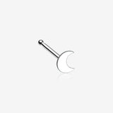 Dainty Crescent Moon Icon Nose Stud Ring-Steel