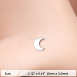Detail View 2 of Dainty Crescent Moon Icon Nose Stud Ring-Steel
