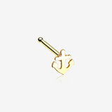 Golden Dainty Anchor Icon Nose Stud Ring-Gold
