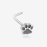 Adorable Paw Print L-Shaped Nose Ring-Steel