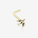 Golden Dainty Swallow Bird L-Shaped Nose Ring