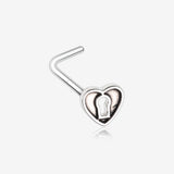 Antique Heart Lock L-Shaped Nose Ring