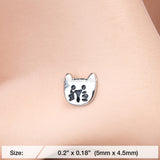 Detail View 2 of Adorable Kitty Cat L-Shaped Nose Ring-Steel