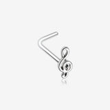 Treble Clef Music Note L-Shaped Nose Ring