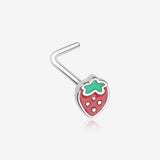 Adorable Strawberry L-Shaped Nose Ring