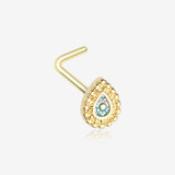 Golden Mandala Ornate Sparkle L-Shaped Nose Ring