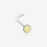 Glow in the Dark Circle L-Shaped Nose Ring-Yellow