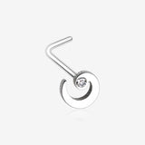 Spiral Swirl Sparkle L-Shaped Nose Ring