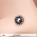 Detail View 2 of Aira Ornate Filigree Icon Nose Stud Ring-Steel