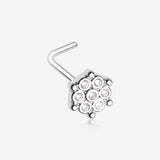 Snowflake Extravagant Sparkle L-Shaped Nose Ring-Clear Gem