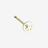Golden Peace Icon Nose Stud Ring