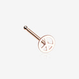 Rose Gold Peace Icon Nose Stud Ring