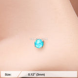 Detail View 2 of Opal Sparkle Prong Set Nose Stud Ring-Teal