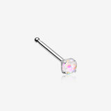 Opal Sparkle Prong Set Nose Stud Ring-White