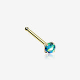 Golden Opal Sparkle Prong Set Nose Stud Ring