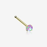 Golden Opal Sparkle Prong Set Nose Stud Ring-Purple