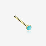 Golden Turquoise Stone Nose Stud Ring