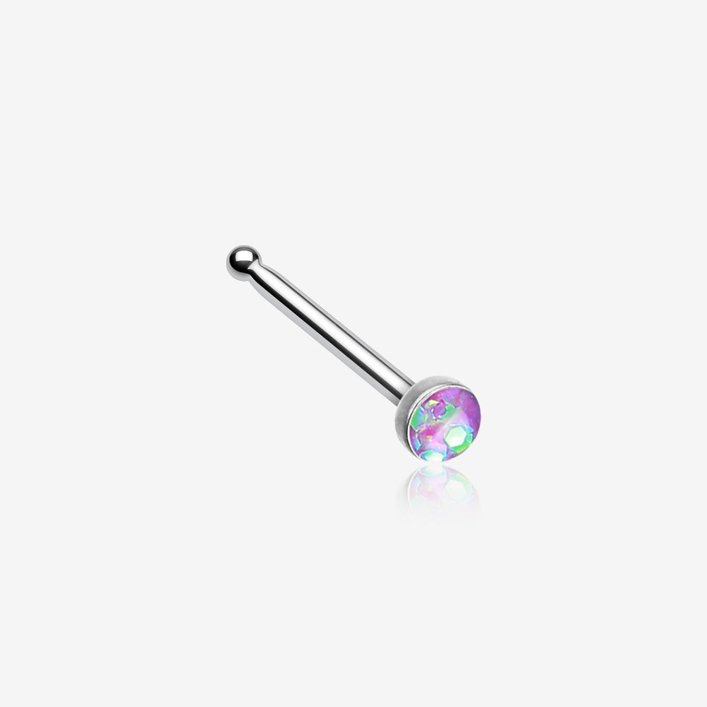 Opal Sparkle Nose Stud Ring-Purple
