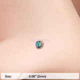 Detail View 2 of Rose Gold Opal Sparkle Nose Stud Ring-Black